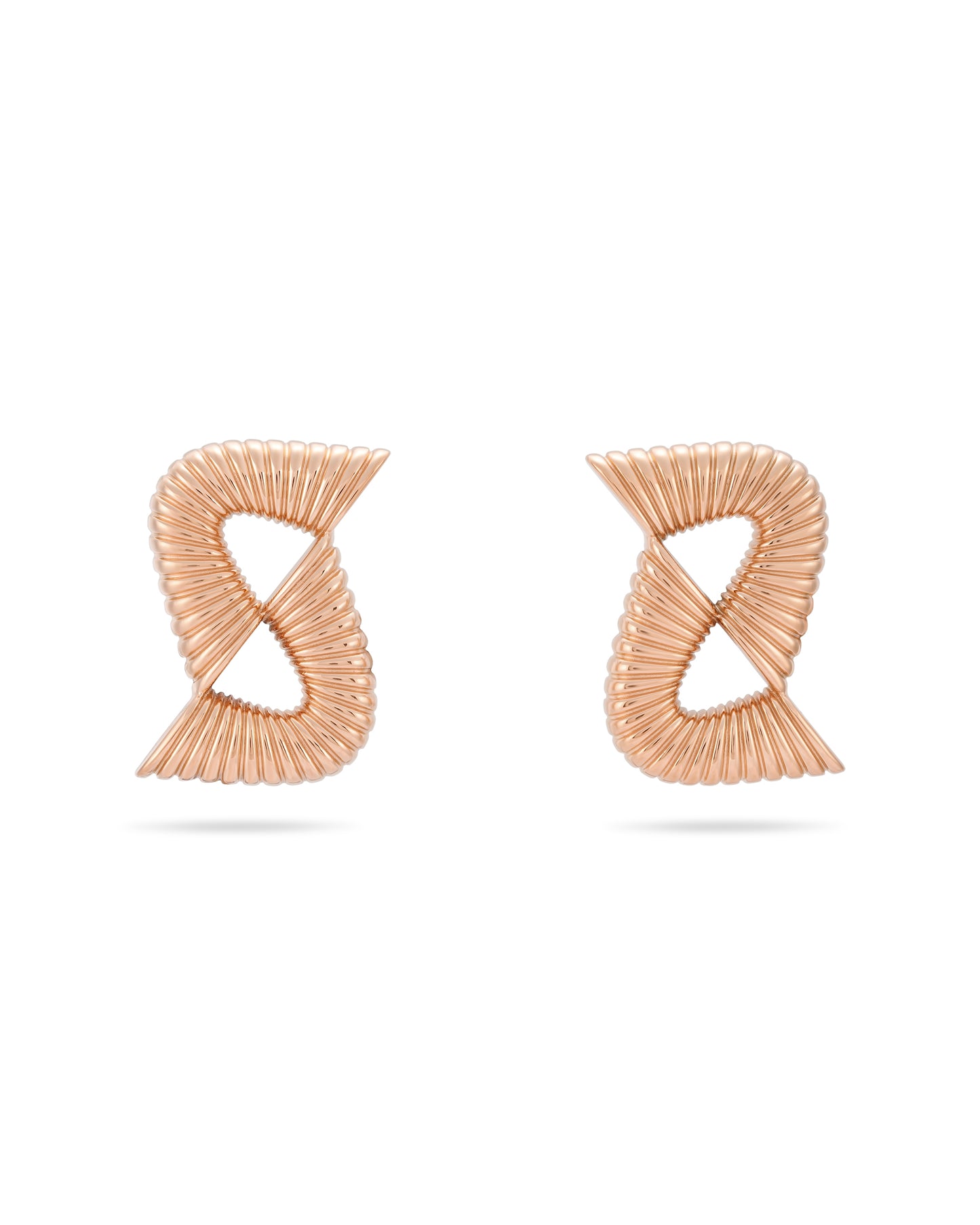 Double Ripple Earrings - Rose Gold