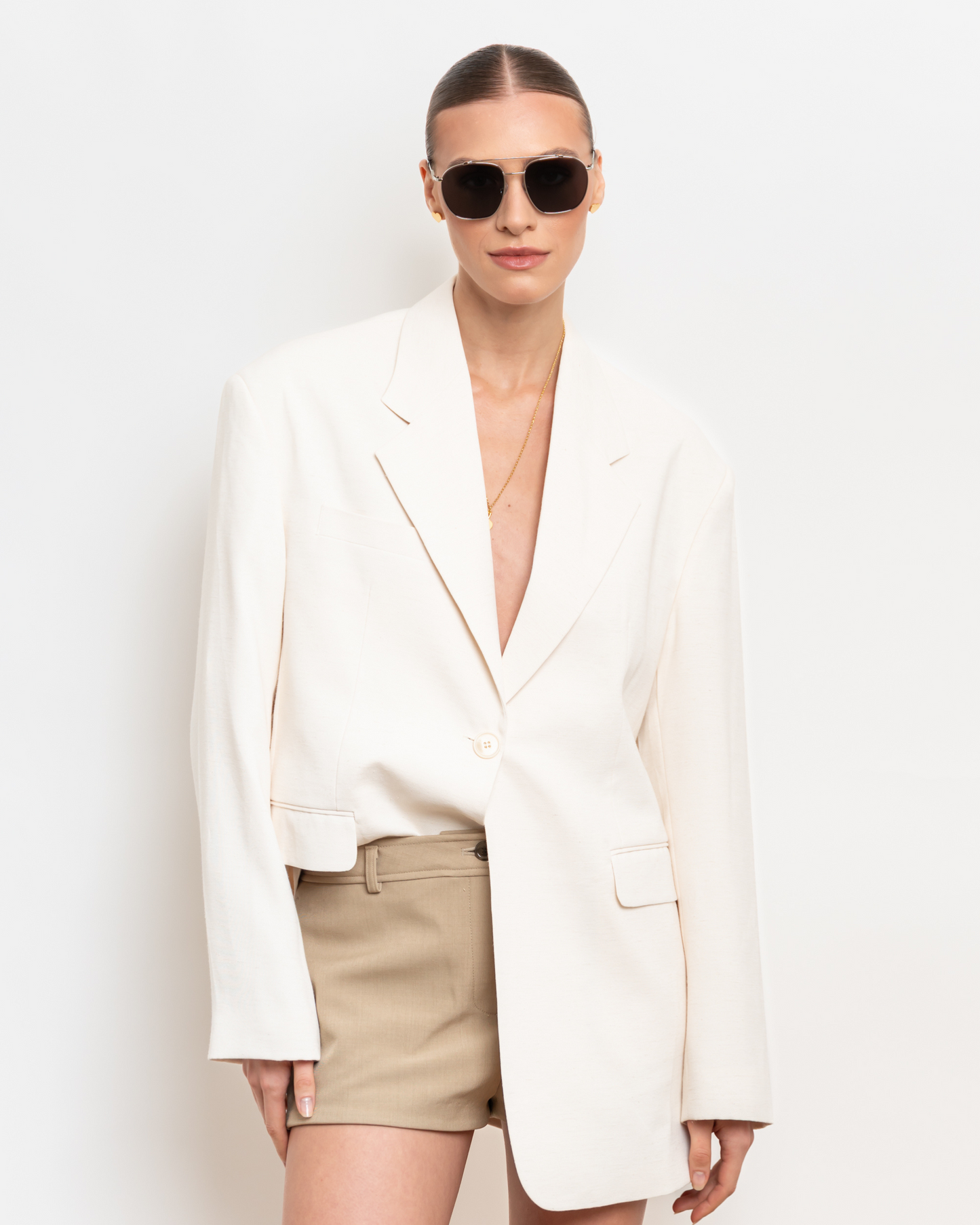 Ella - Black on Silver Sunglasses