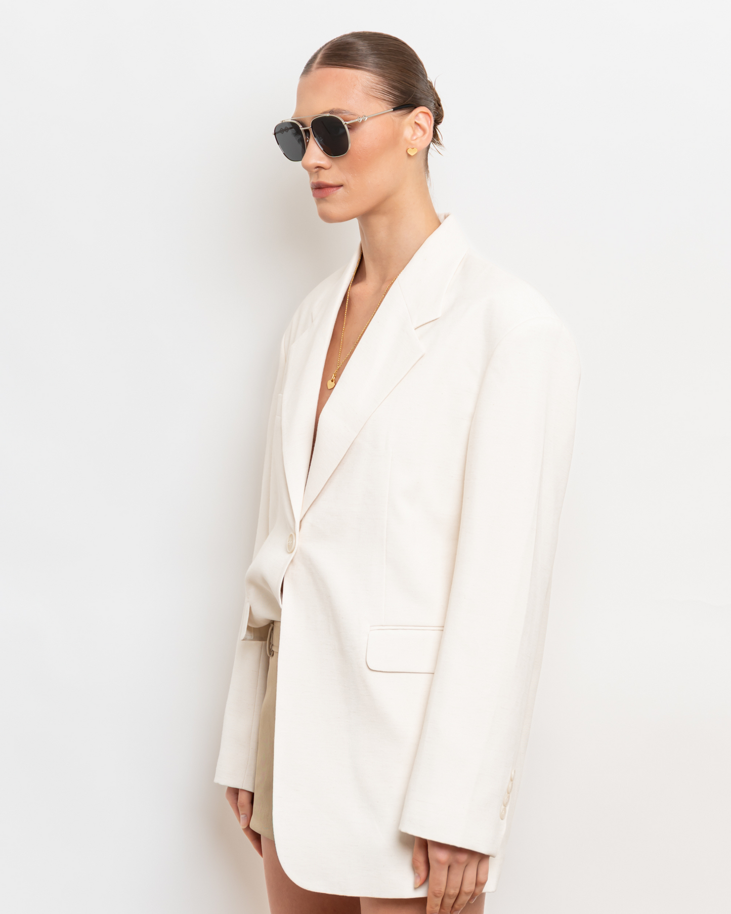 Ella - Black on Silver Sunglasses
