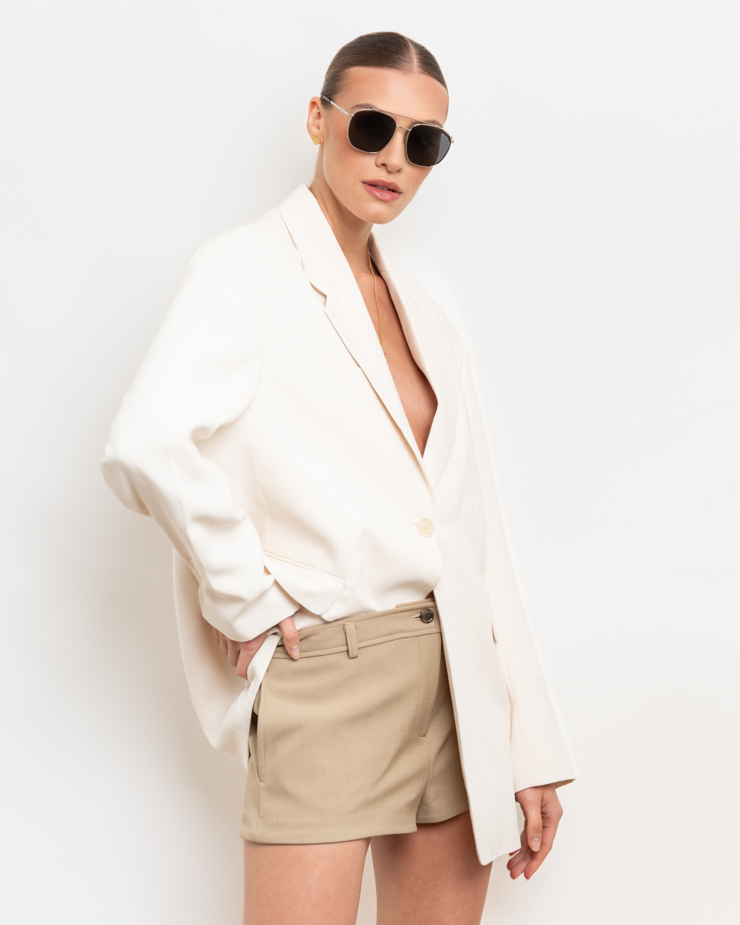Ella - Black on Silver Sunglasses