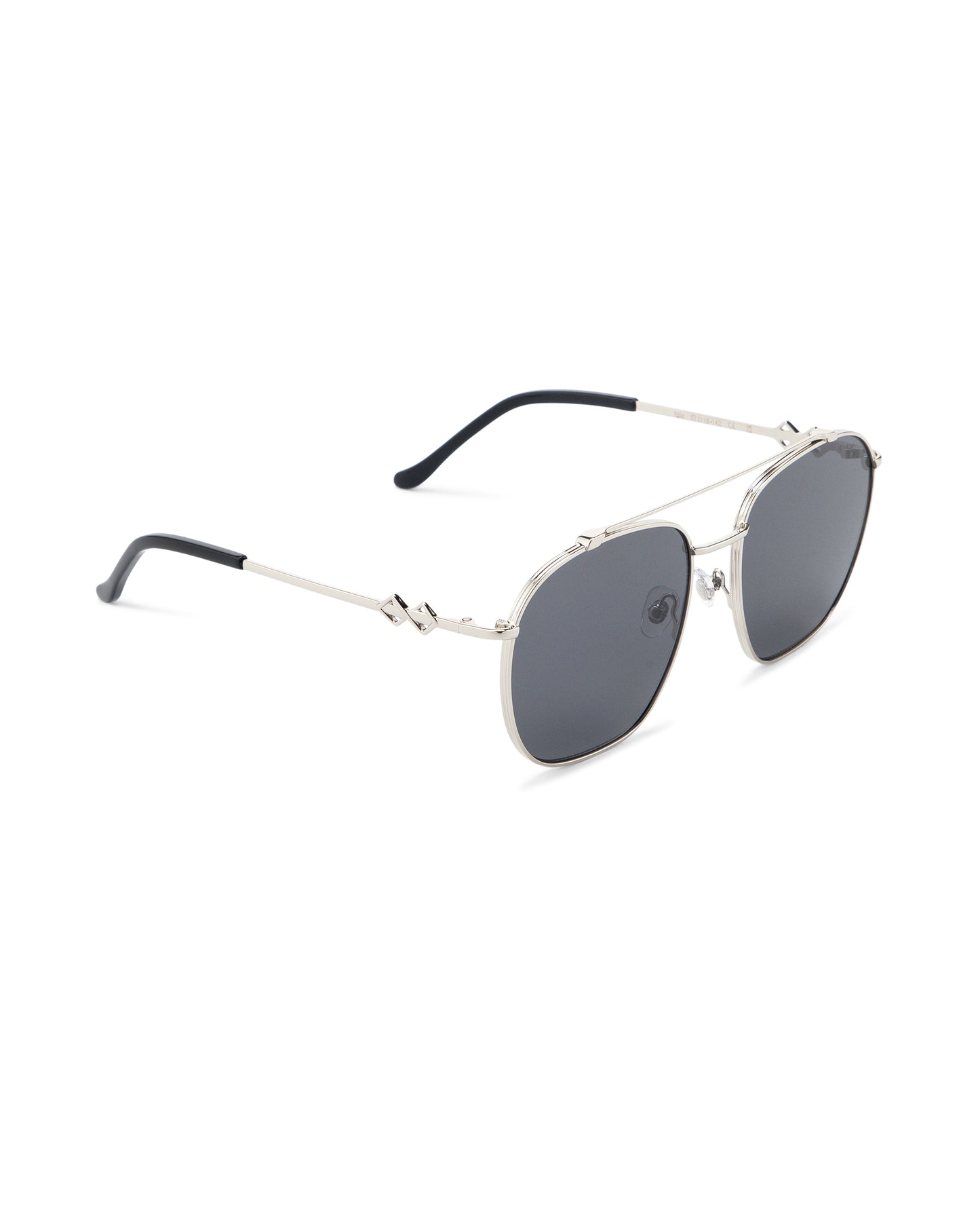 Ella - Black on Silver Sunglasses