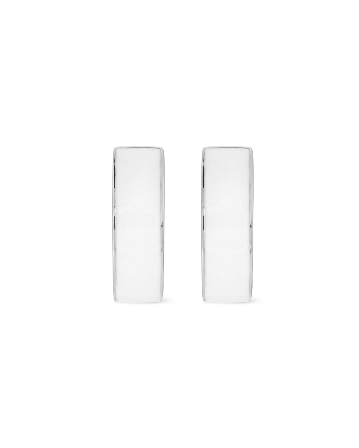 Love Links Enamel Earrings - White on Silver