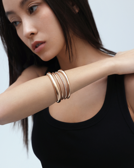 Halo Bangle - Rose Gold