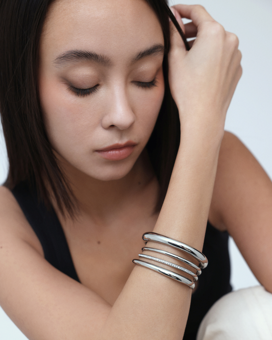 Halo Bangle - Silver