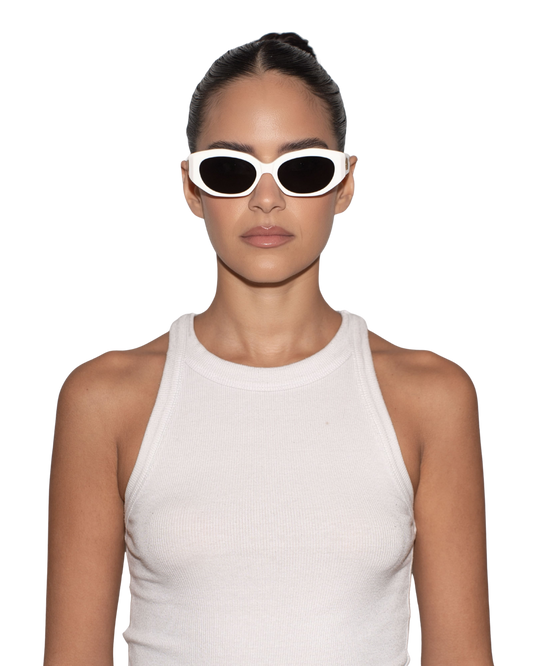 Blair - Cream on Black Sunglasses