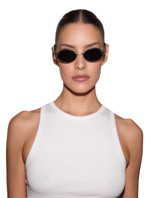 Pam - Black on Silver Sunglasses