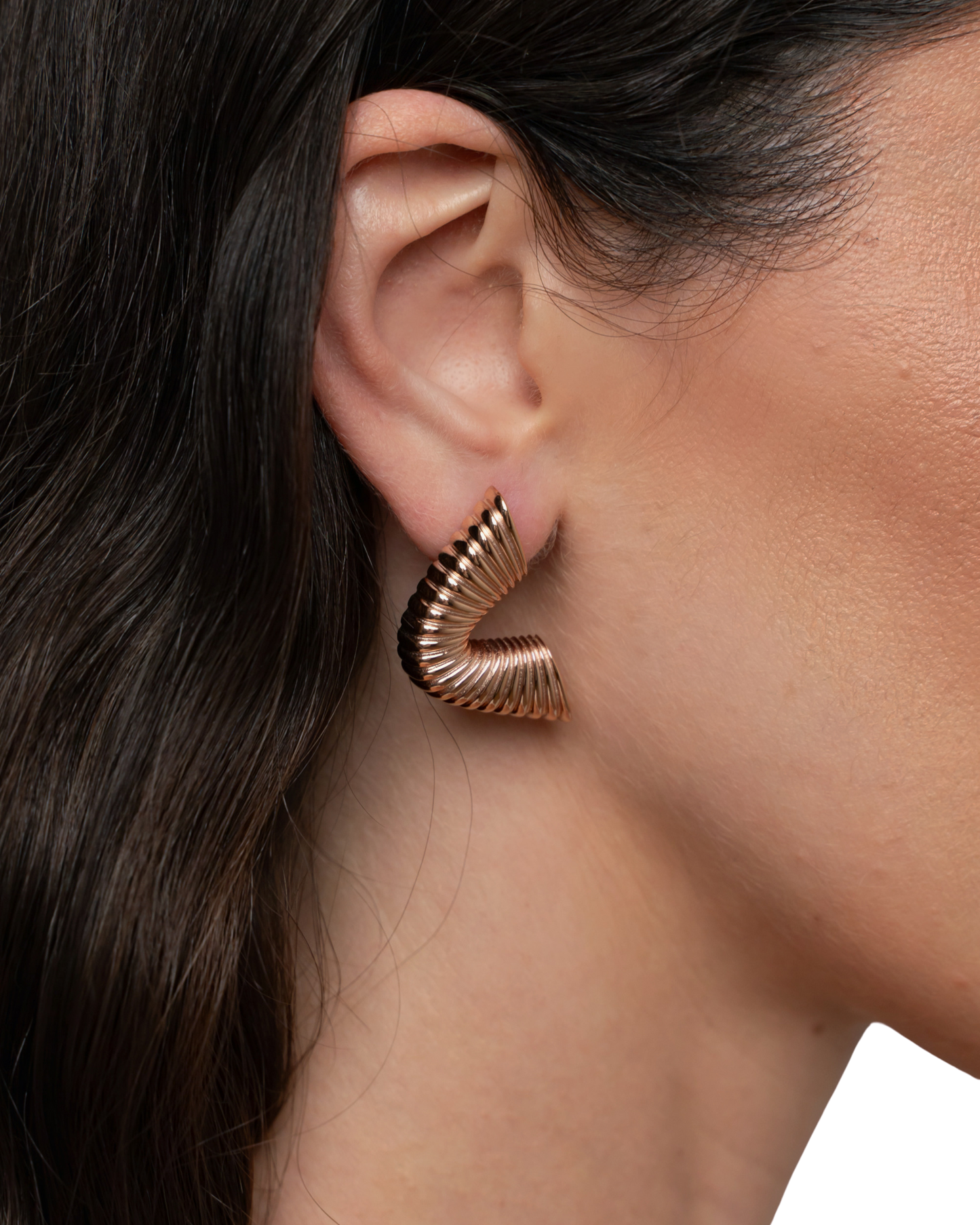 Ripple Earrings - Rose Gold