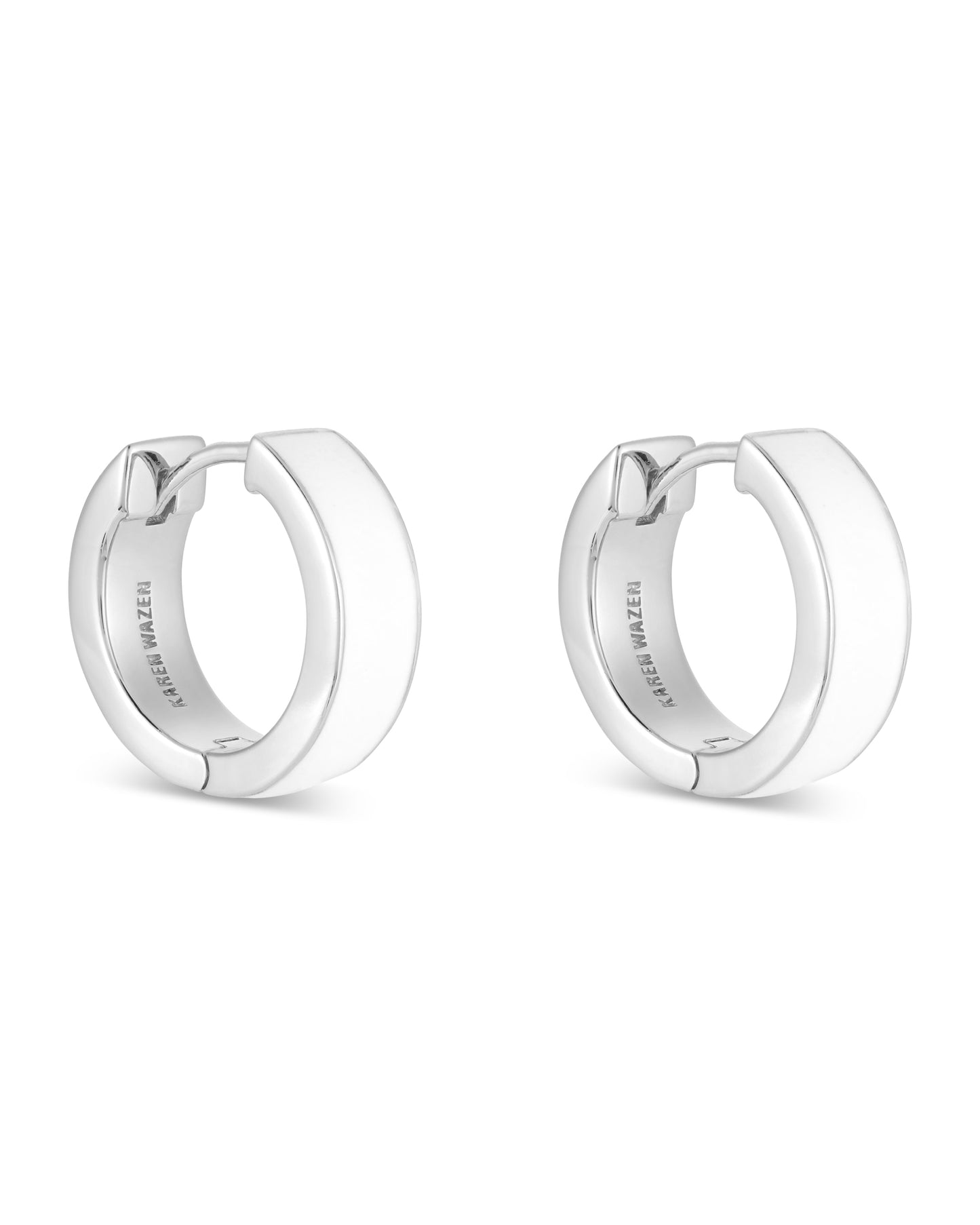 Love Links Enamel Earrings - White on Silver