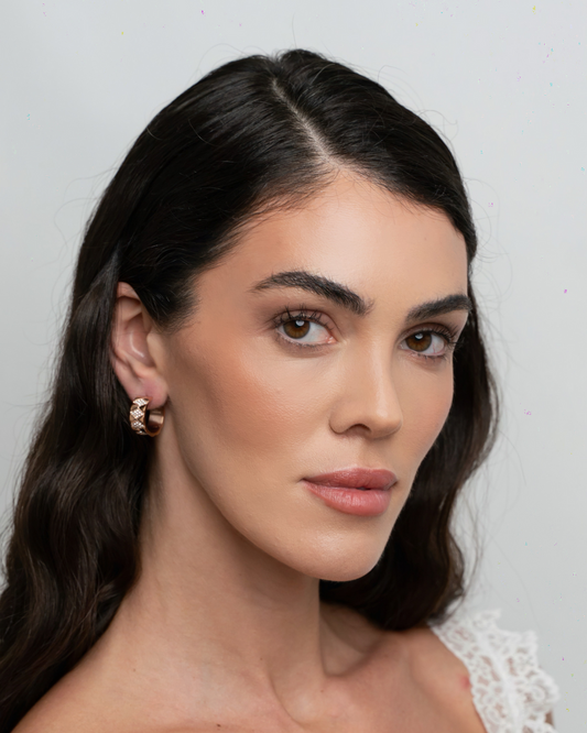 Signature Loop Jeweled Earrings - Rose Gold