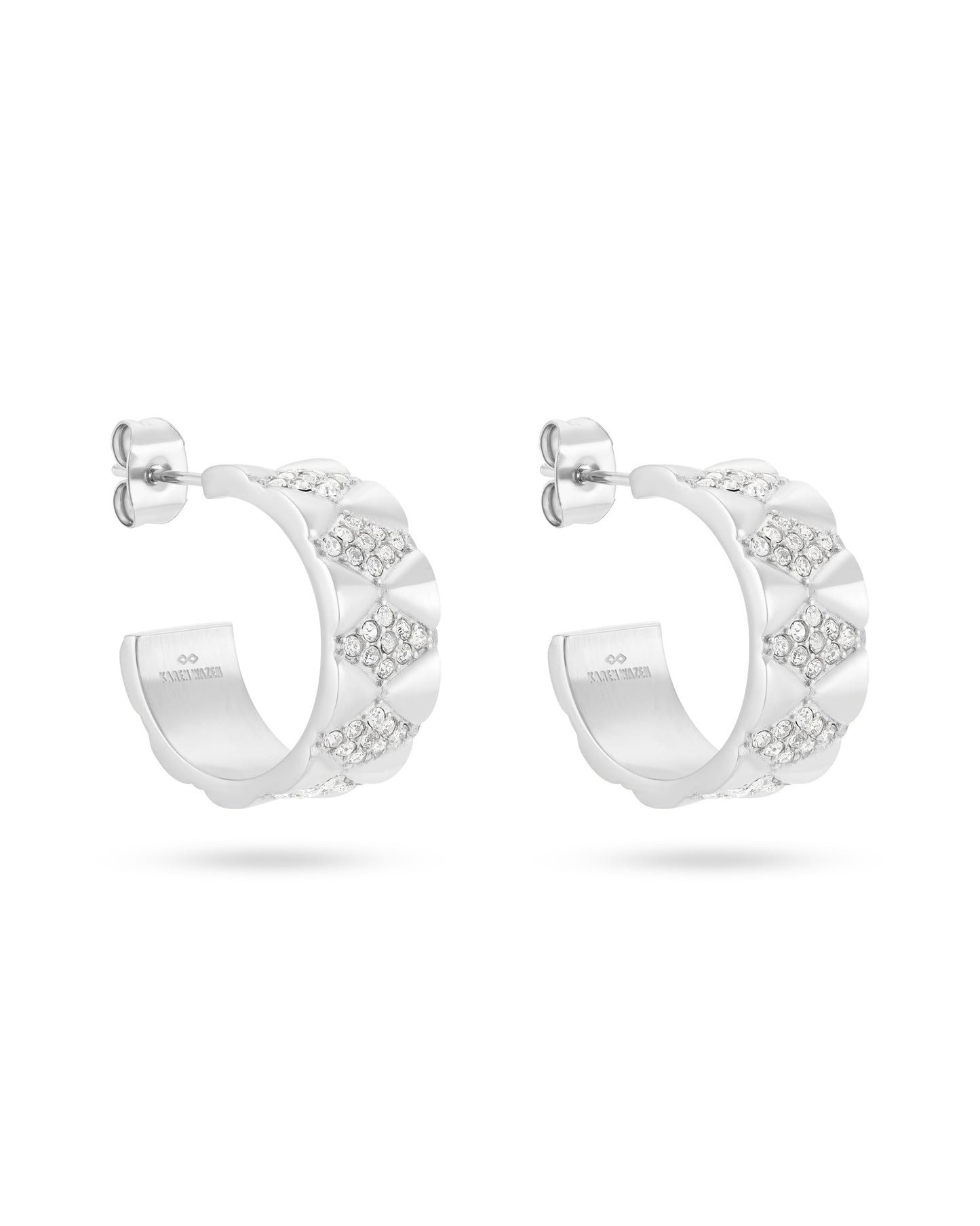 Signature Loop Jeweled Earrings - Silver
