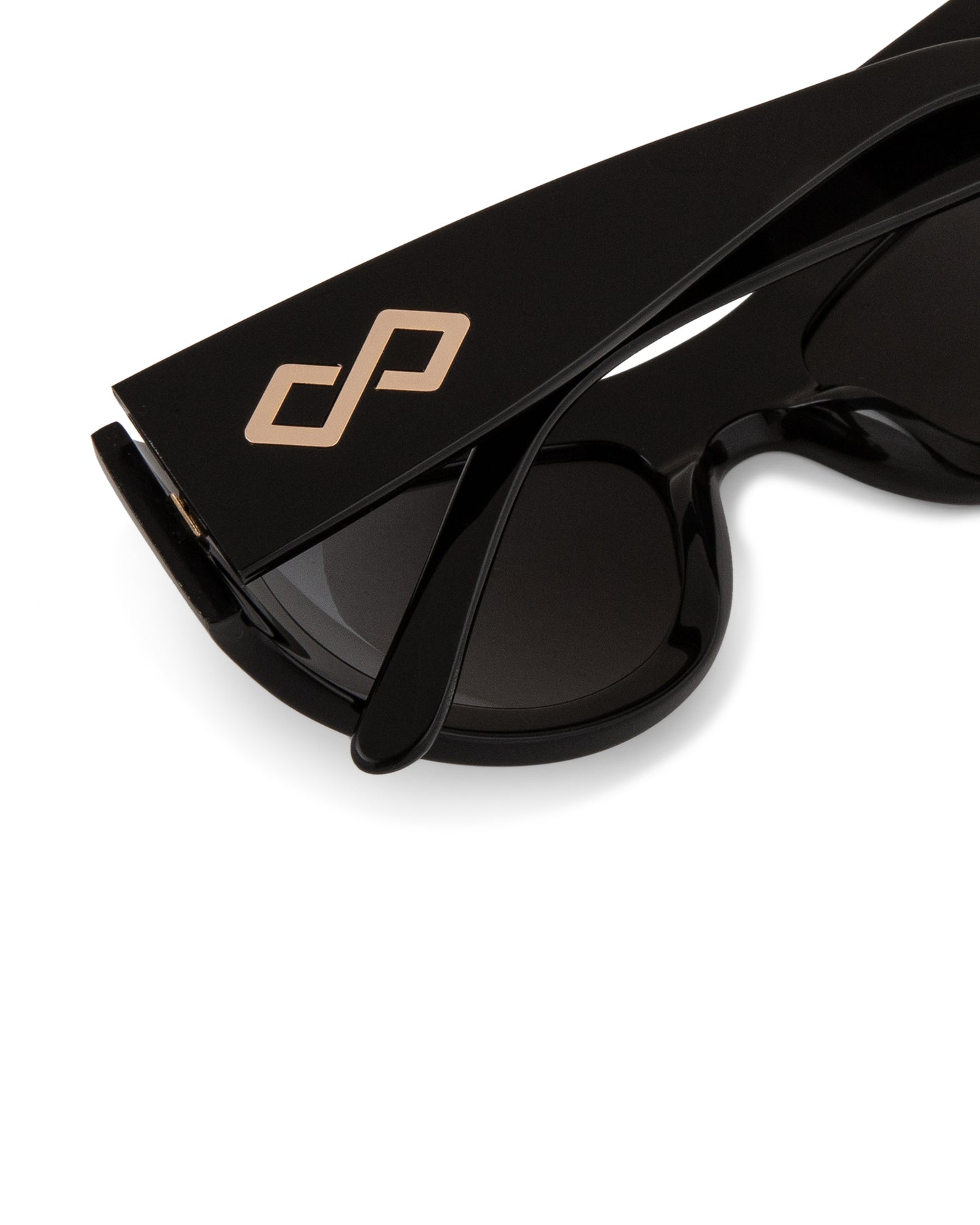 Rear view | Mask sunglasses with black lenses and black frames | Acetate | Swim | Women's sunglasses | Karen Wazen Eyewear