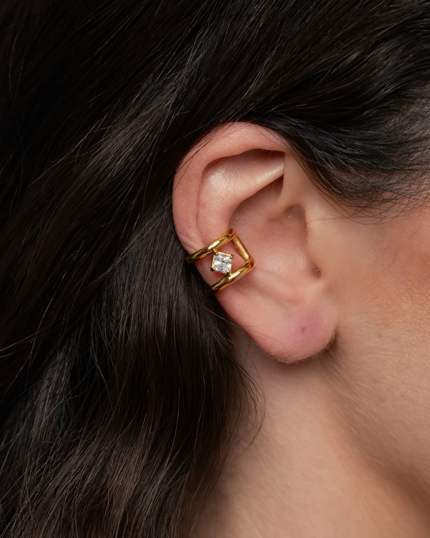 Axis Cuff Earrings - Gold
