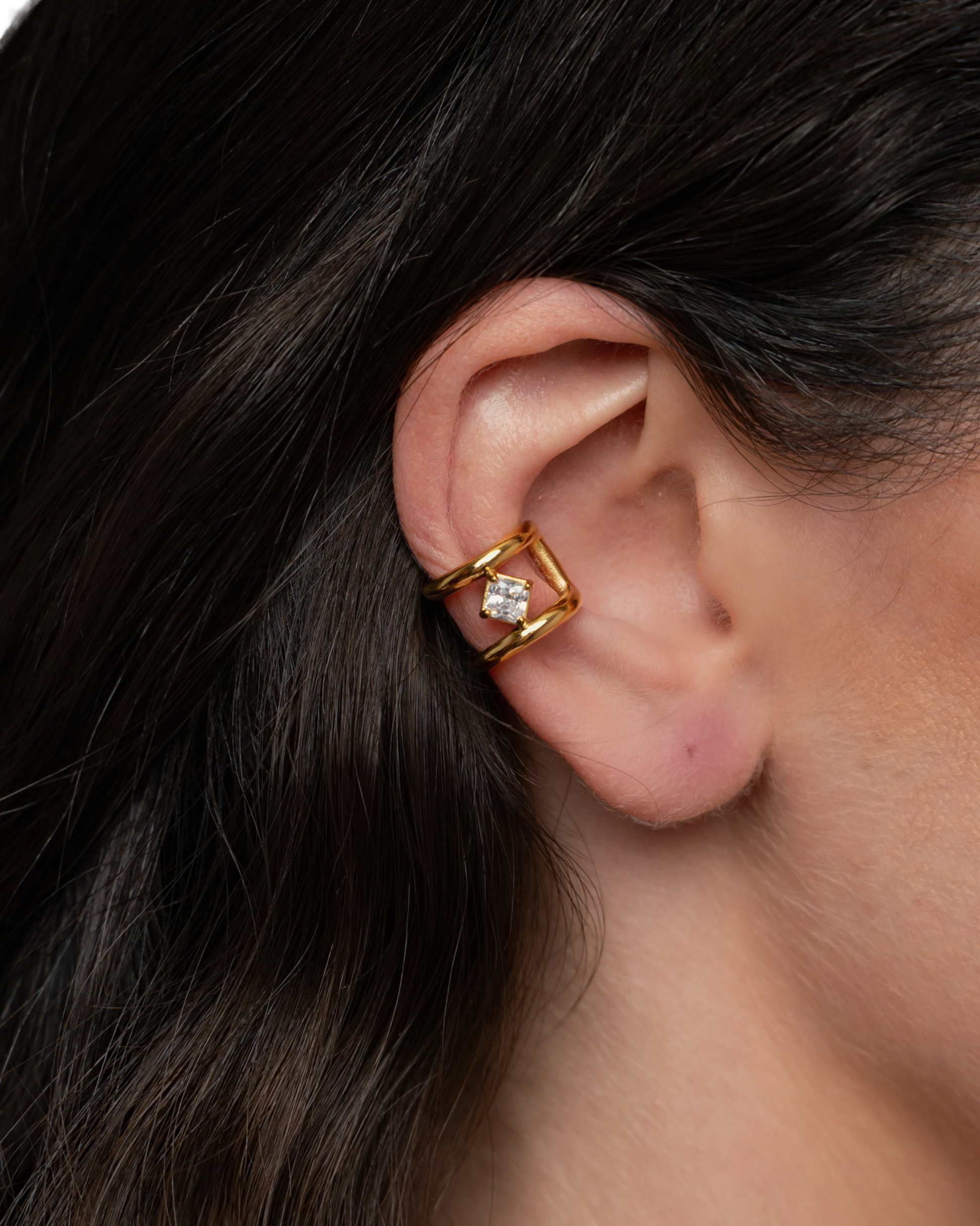 アクセサリー CONTOUR EARRINGS | Gold Axis Cuff Earrings - Gold