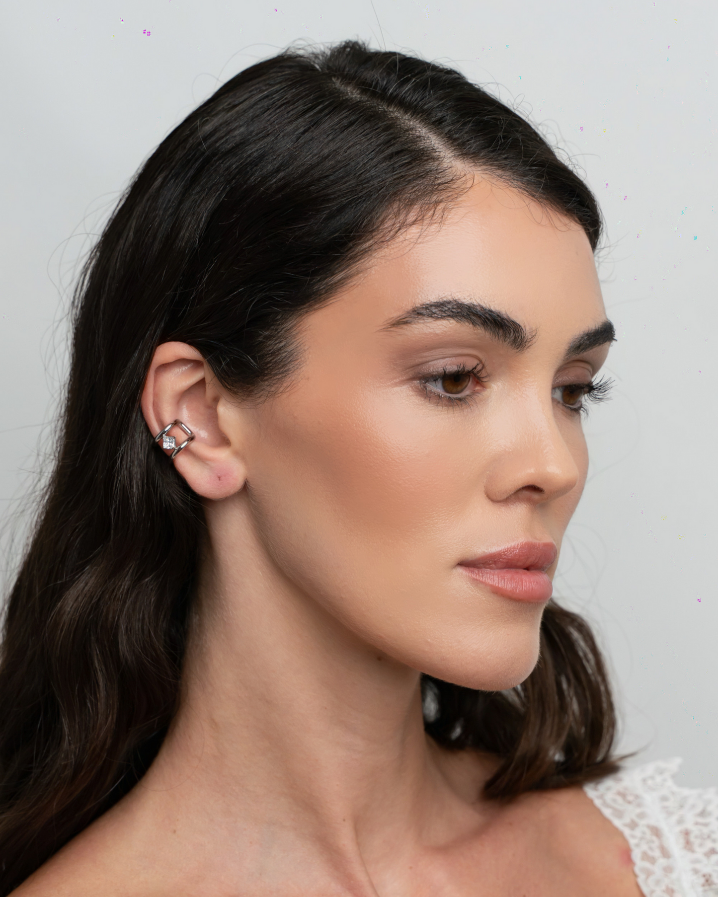 Axis Cuff Earrings - Silver