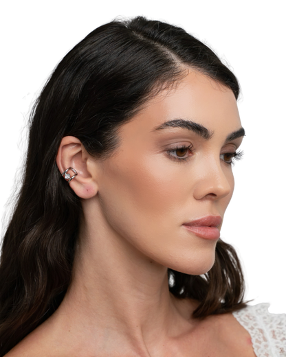 Axis Cuff Earrings - Silver