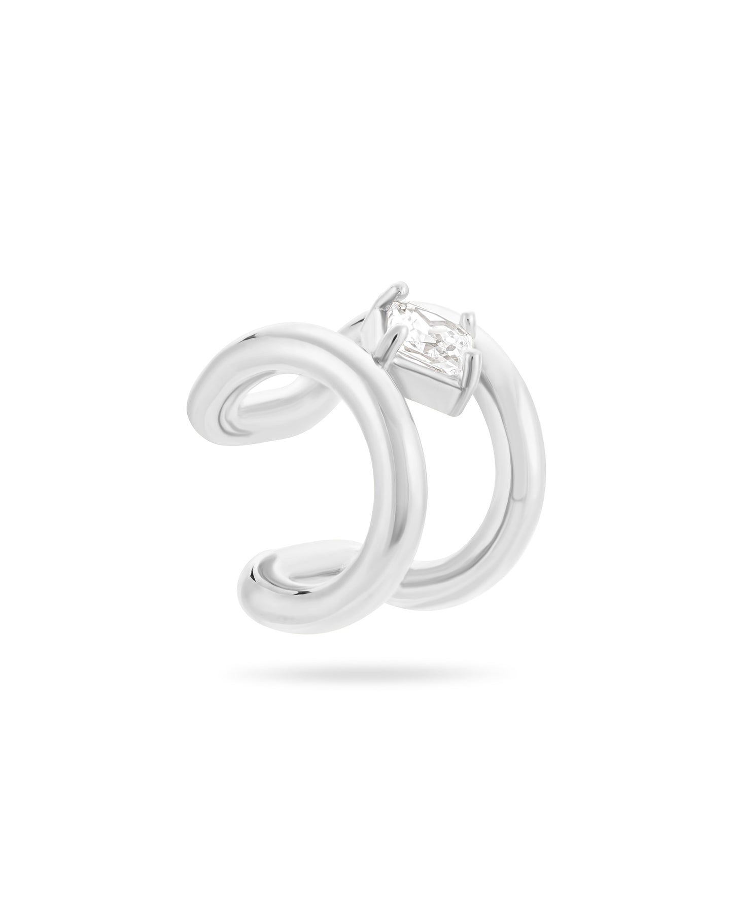Axis Cuff Earrings - Silver