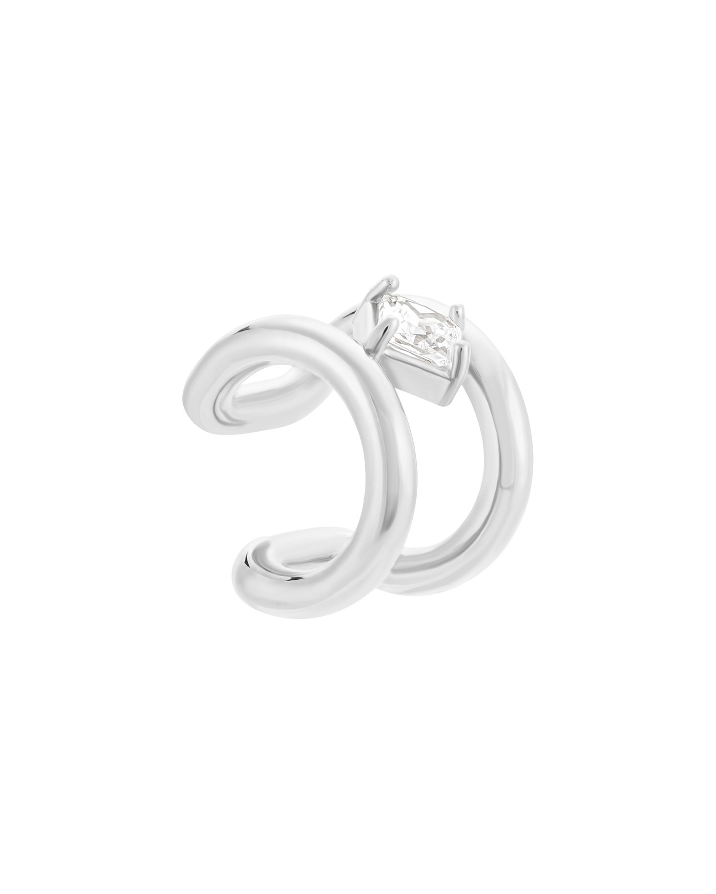 Axis Cuff Earrings - Silver