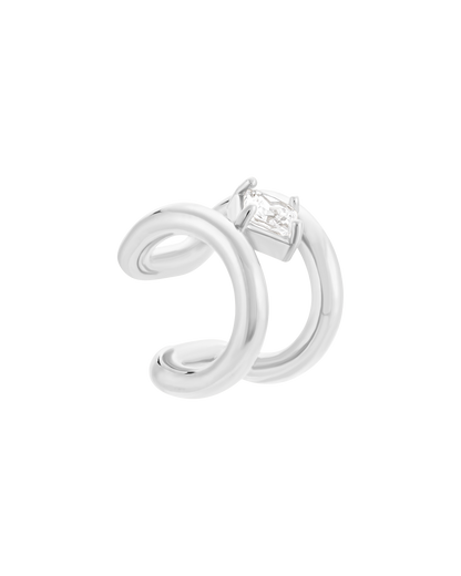 Axis Cuff Earrings - Silver