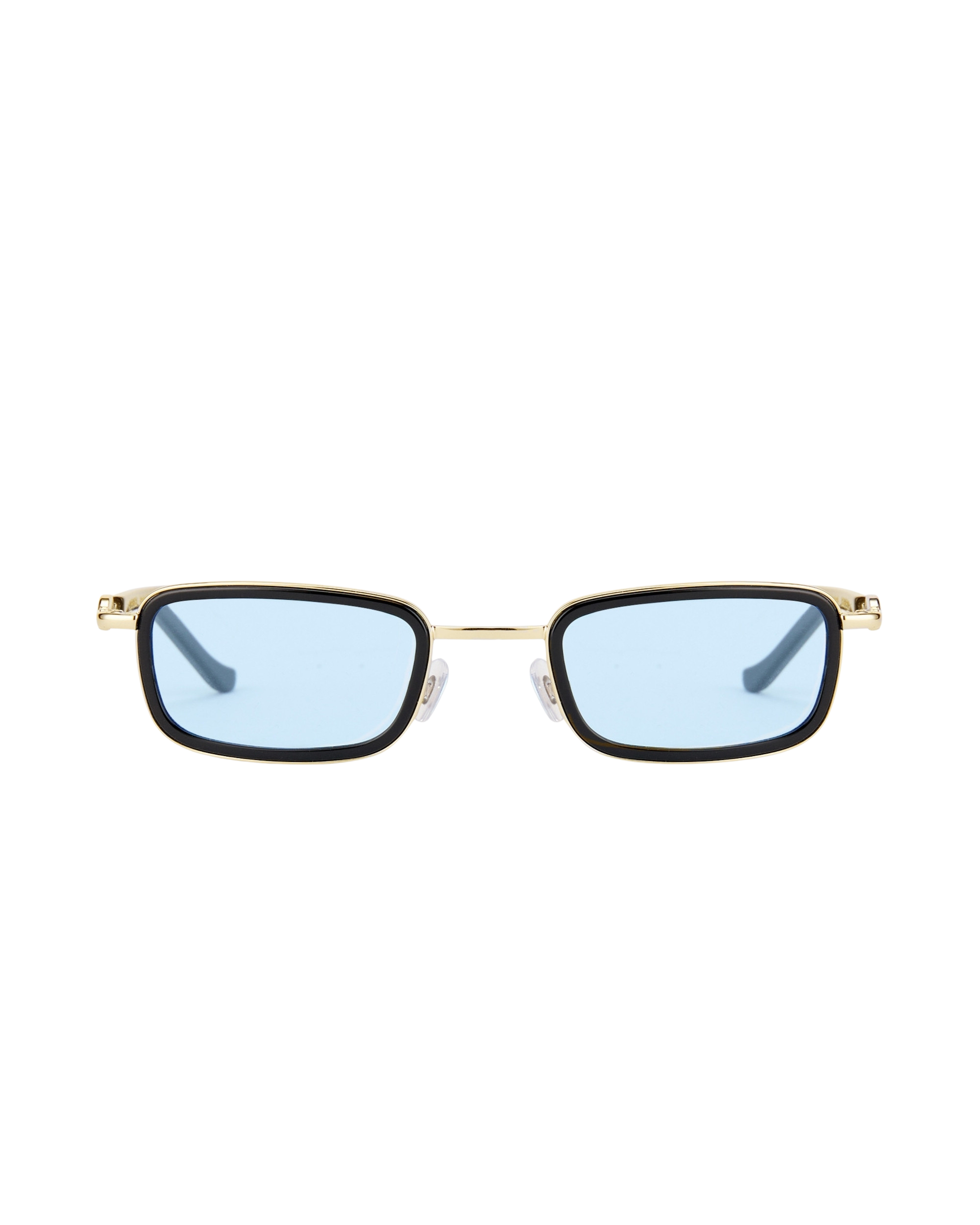 Karen Wazen Black Rectangular Blue Lens Sunglasses With Red Case Kris - Black Sunglasses main image 2