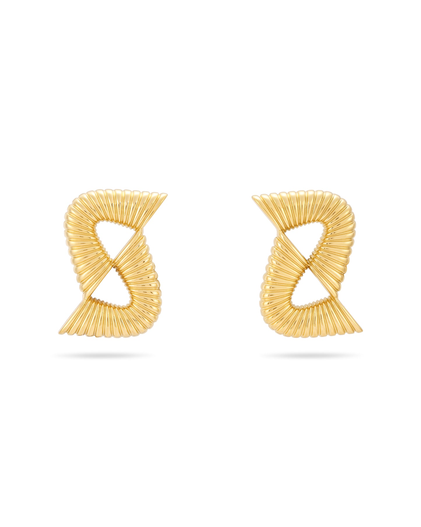 Double Ripple Earrings - Gold