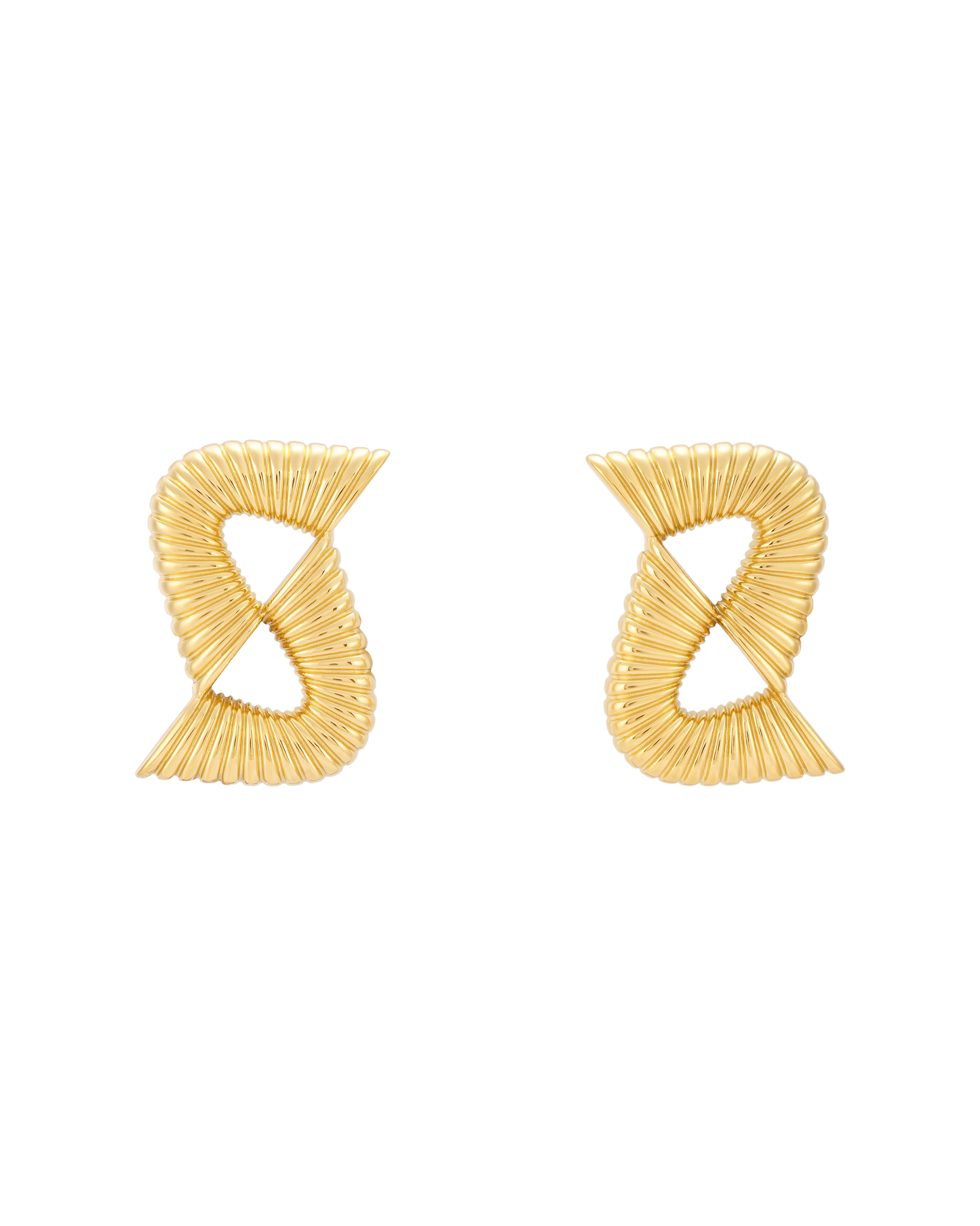 Double Ripple Earrings - Gold