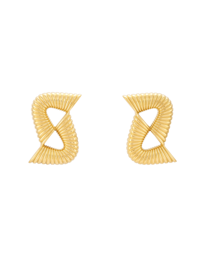 Double Ripple Earrings - Gold