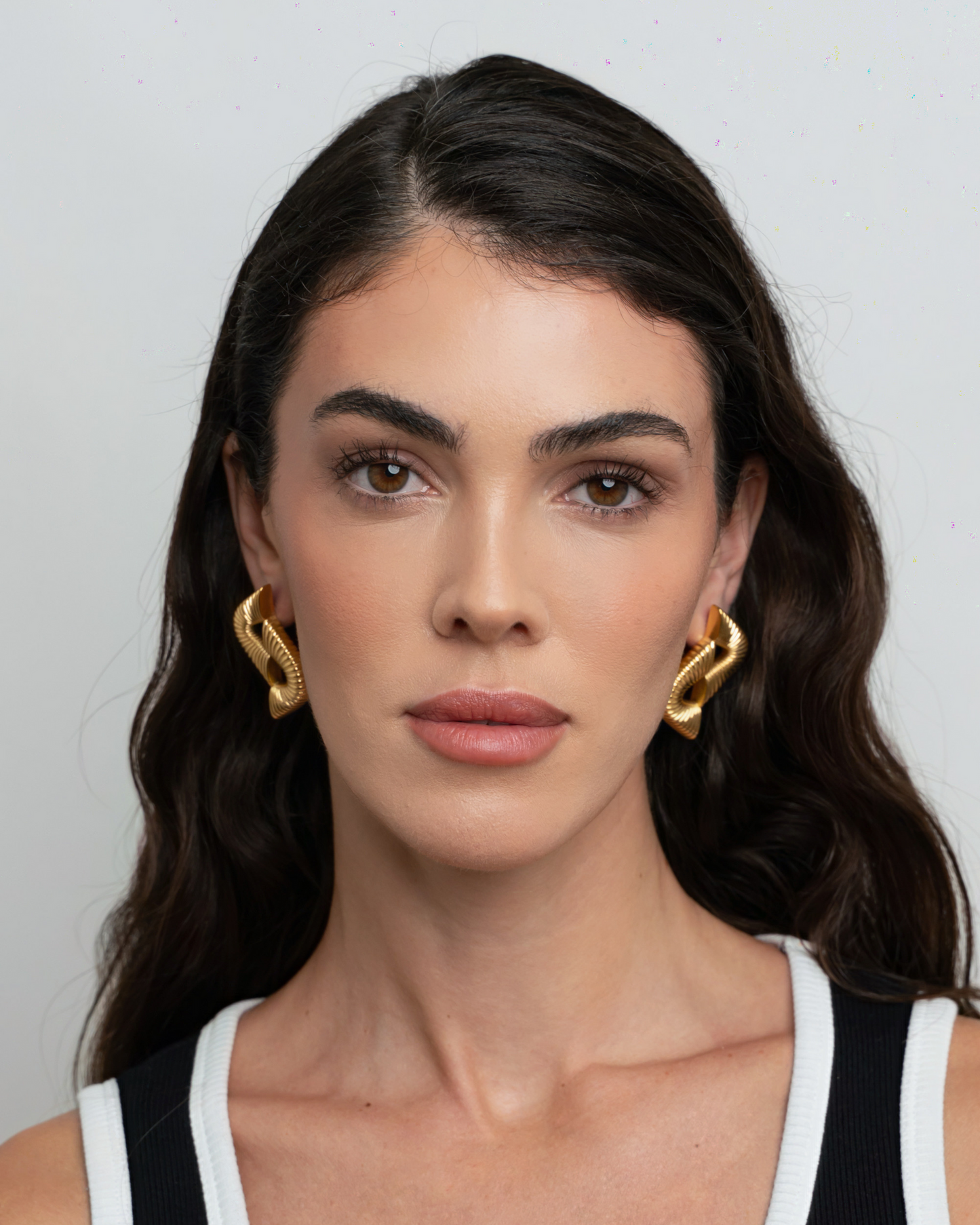 Double Ripple Earrings - Gold