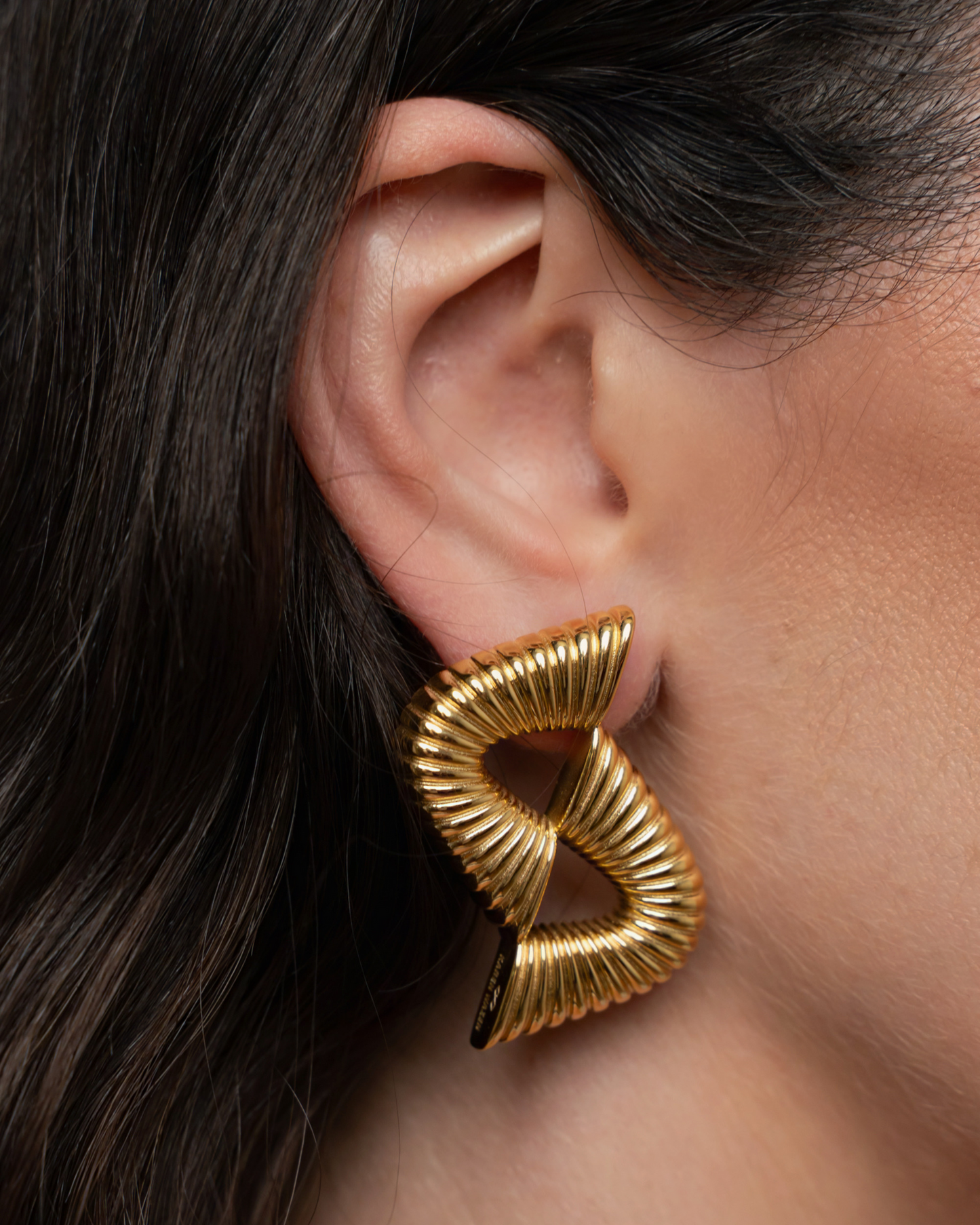 Double Ripple Earrings - Gold