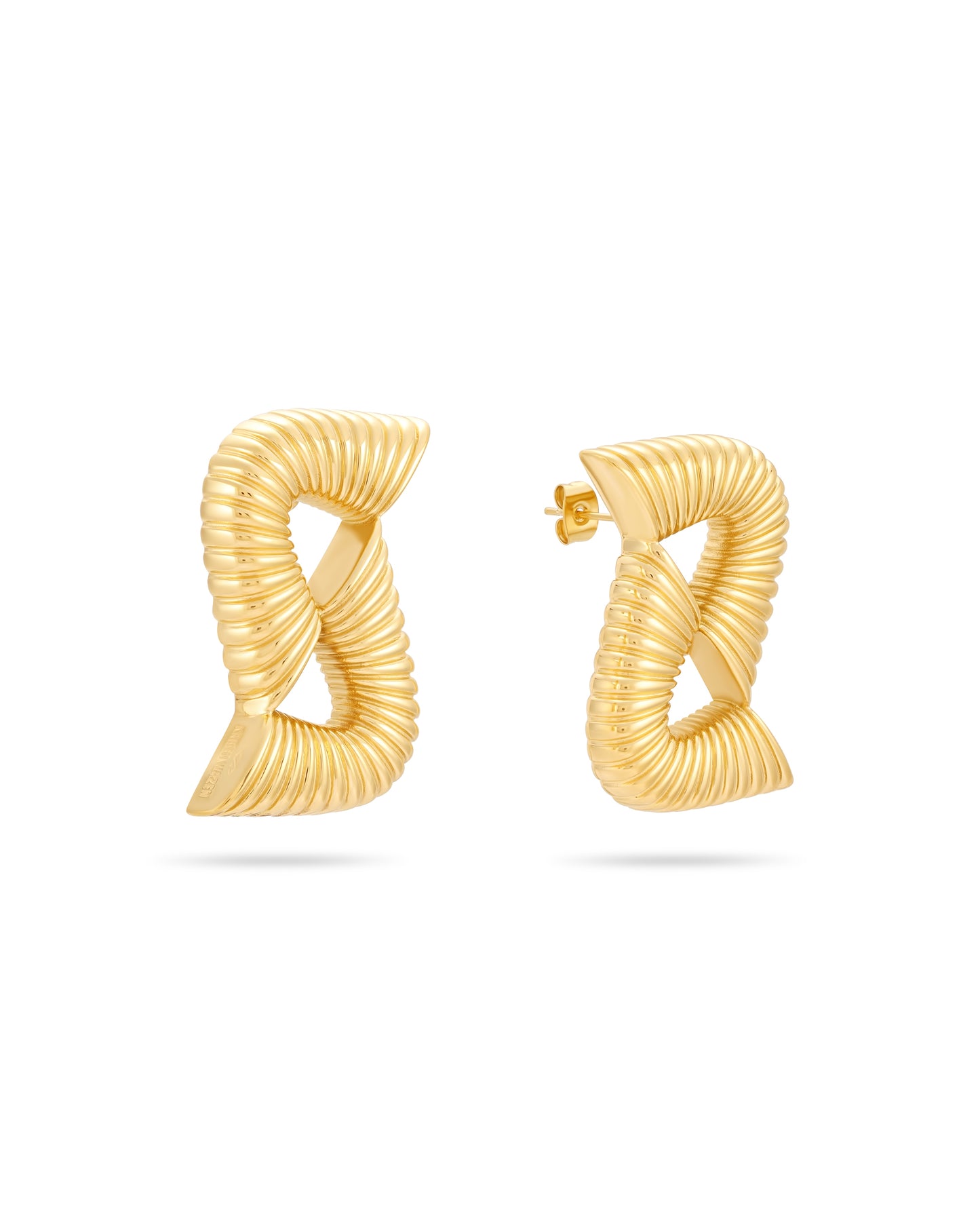 Double Ripple Earrings - Gold