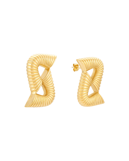 Double Ripple Earrings - Gold