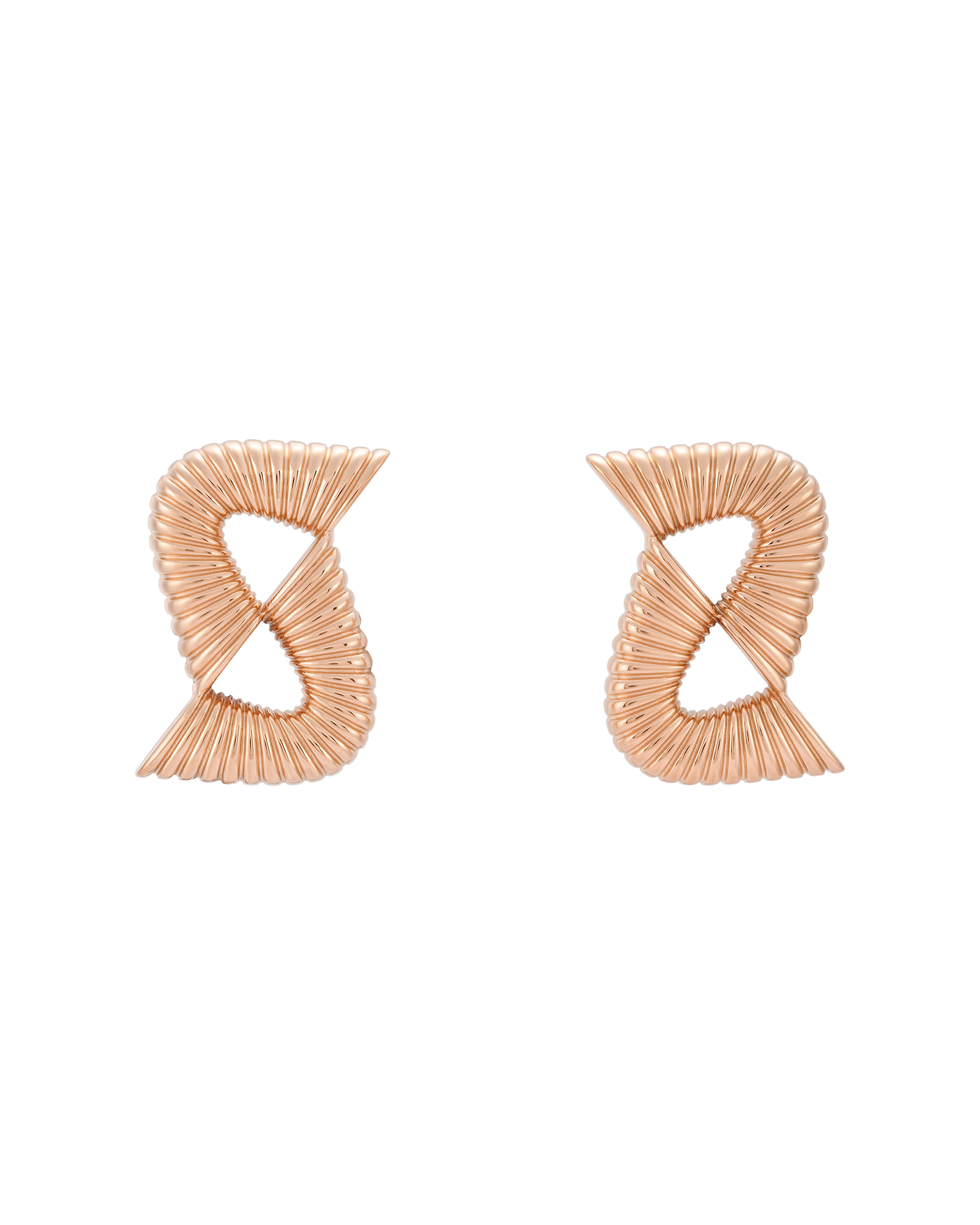 Double Ripple Earrings - Rose Gold