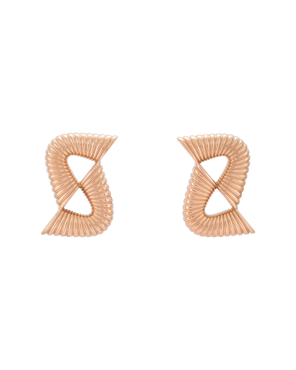 Double Ripple Earrings - Rose Gold