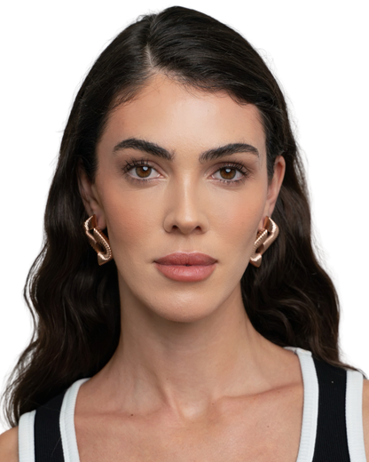 Double Ripple Earrings - Rose Gold