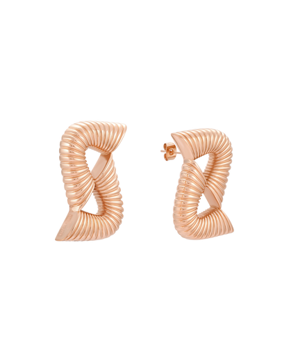 Double Ripple Earrings - Rose Gold