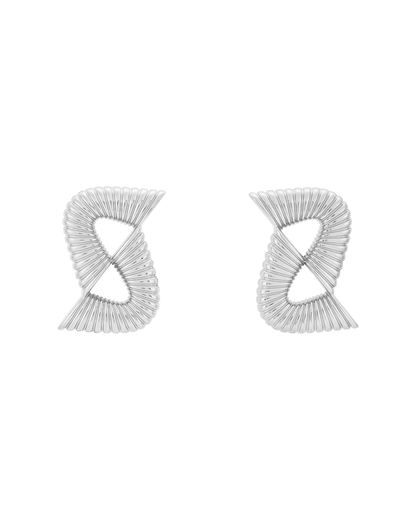 Double Ripple Earrings - Silver