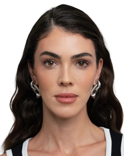 Double Ripple Earrings - Silver
