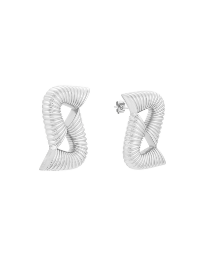 Double Ripple Earrings - Silver