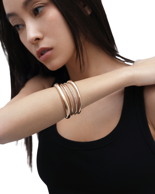 Halo Bangle - Rose Gold