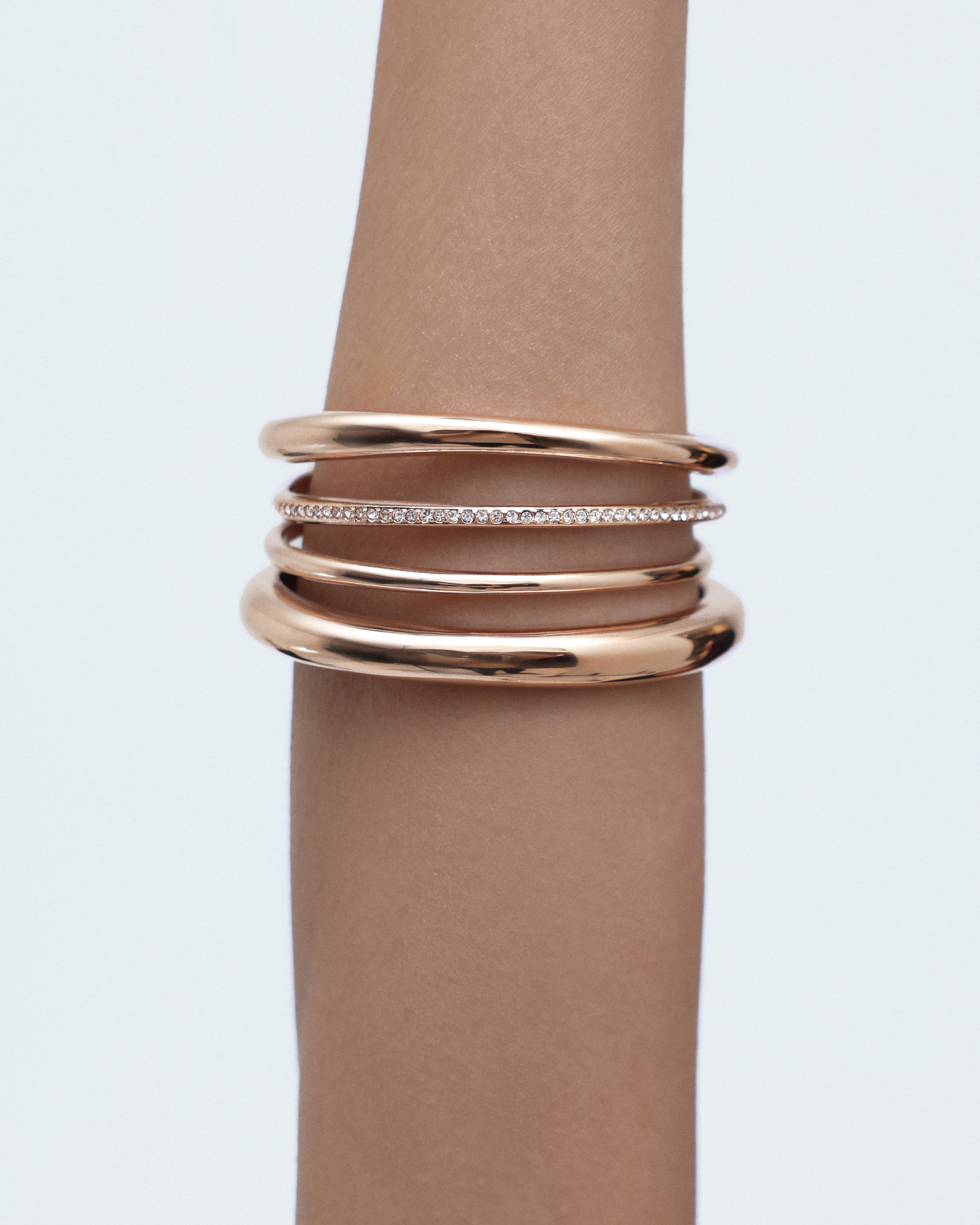Halo Bangle - Rose Gold