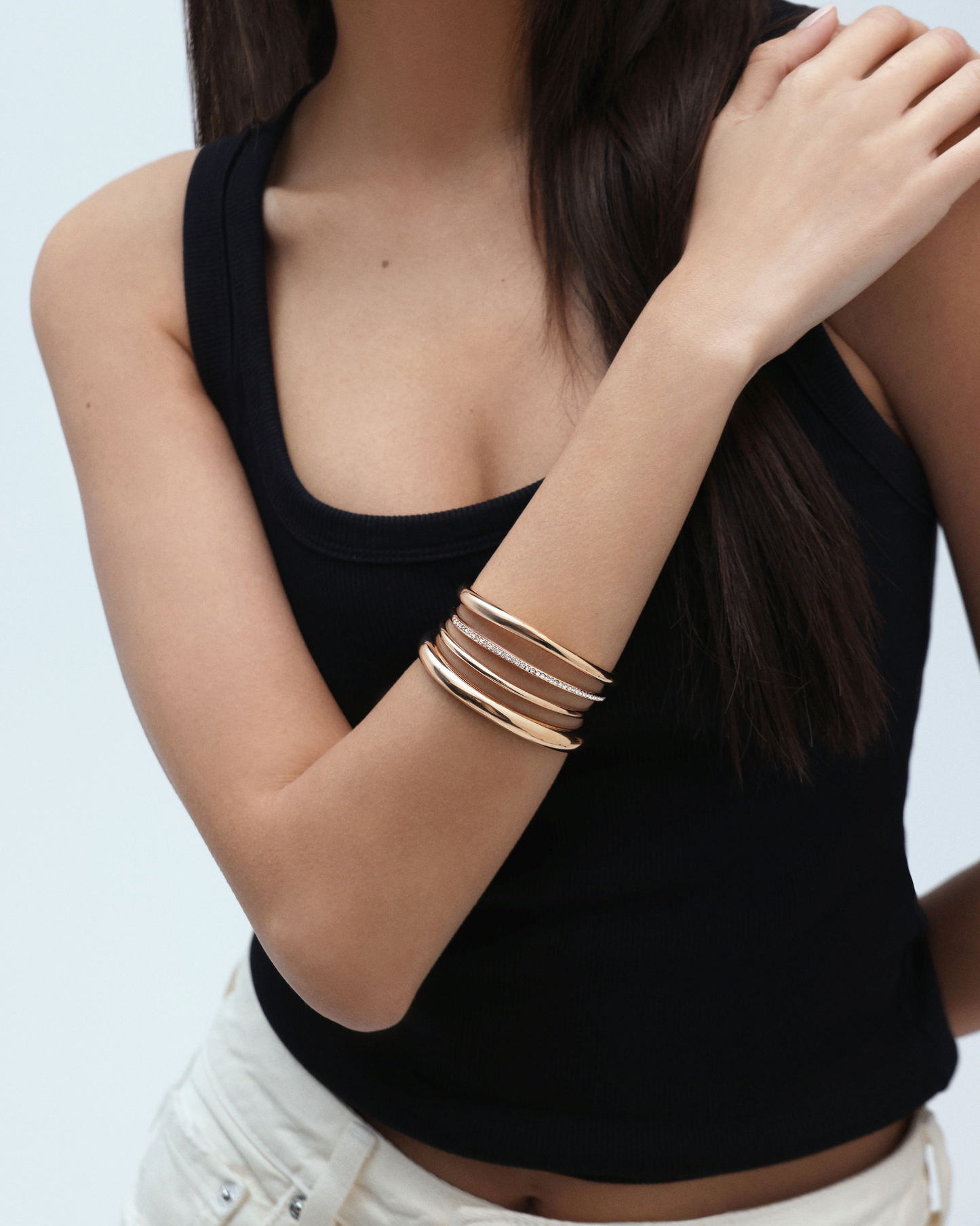Halo Bangle - Rose Gold