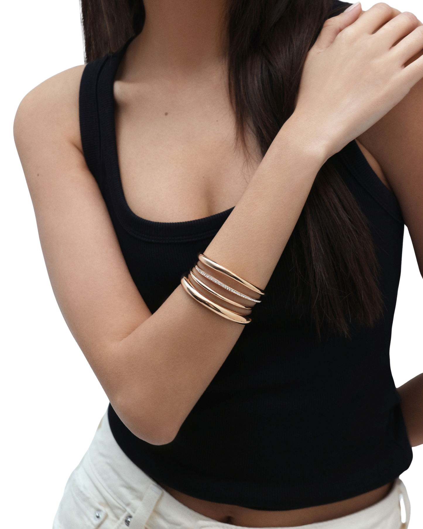 Halo Bangle - Rose Gold