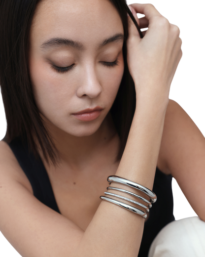 Halo Bangle - Silver