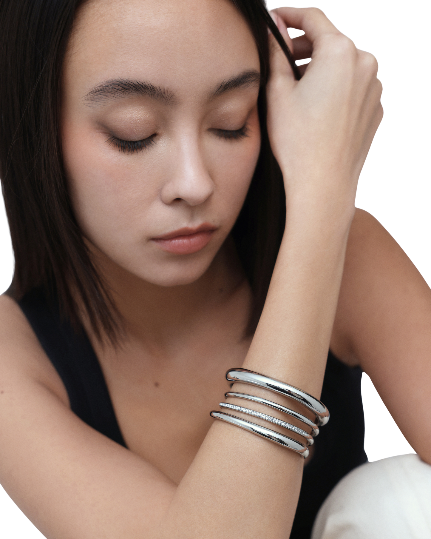 Halo Bangle - Silver
