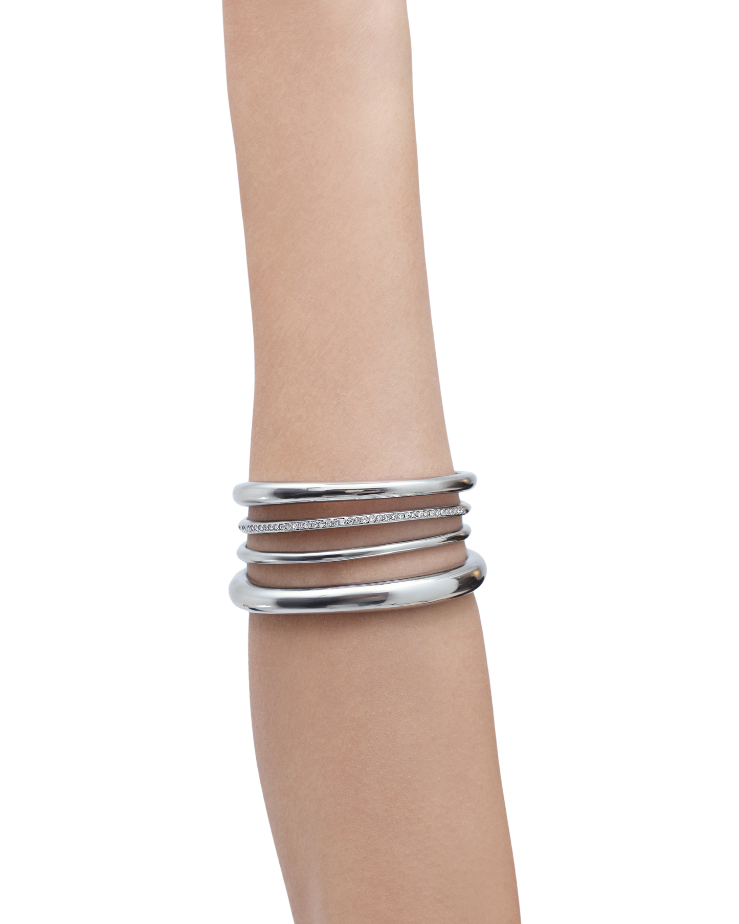 Halo Bangle - Silver