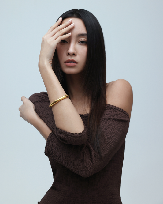 Halo Bangle (Single) - Gold