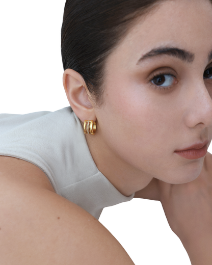 Halo Earrings - Gold