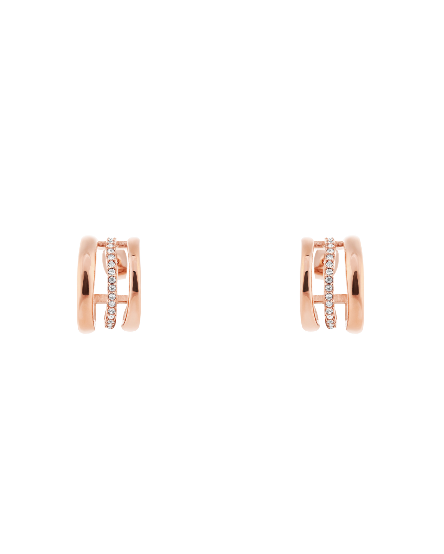 Halo Earrings - Rose Gold