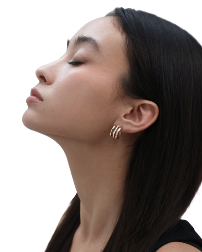 Halo Earrings - Rose Gold