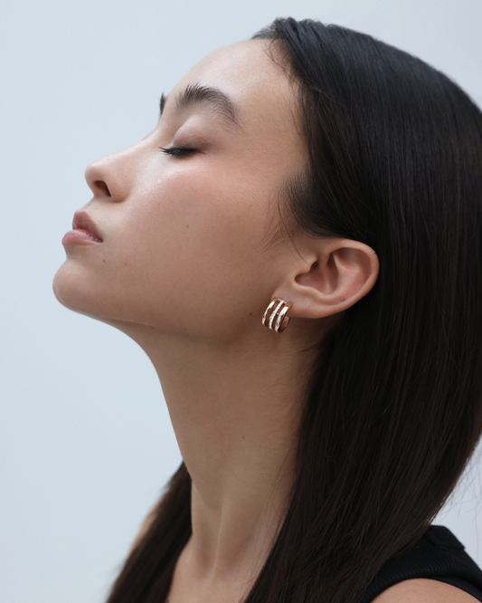 Halo Earrings - Rose Gold