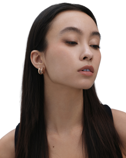 Halo Earrings - Rose Gold